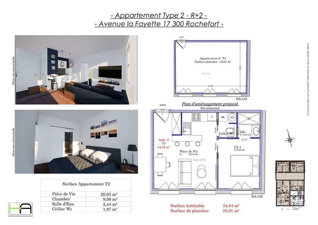 Achat appartement à vendre 2 pièces 34 m² - Rochefort