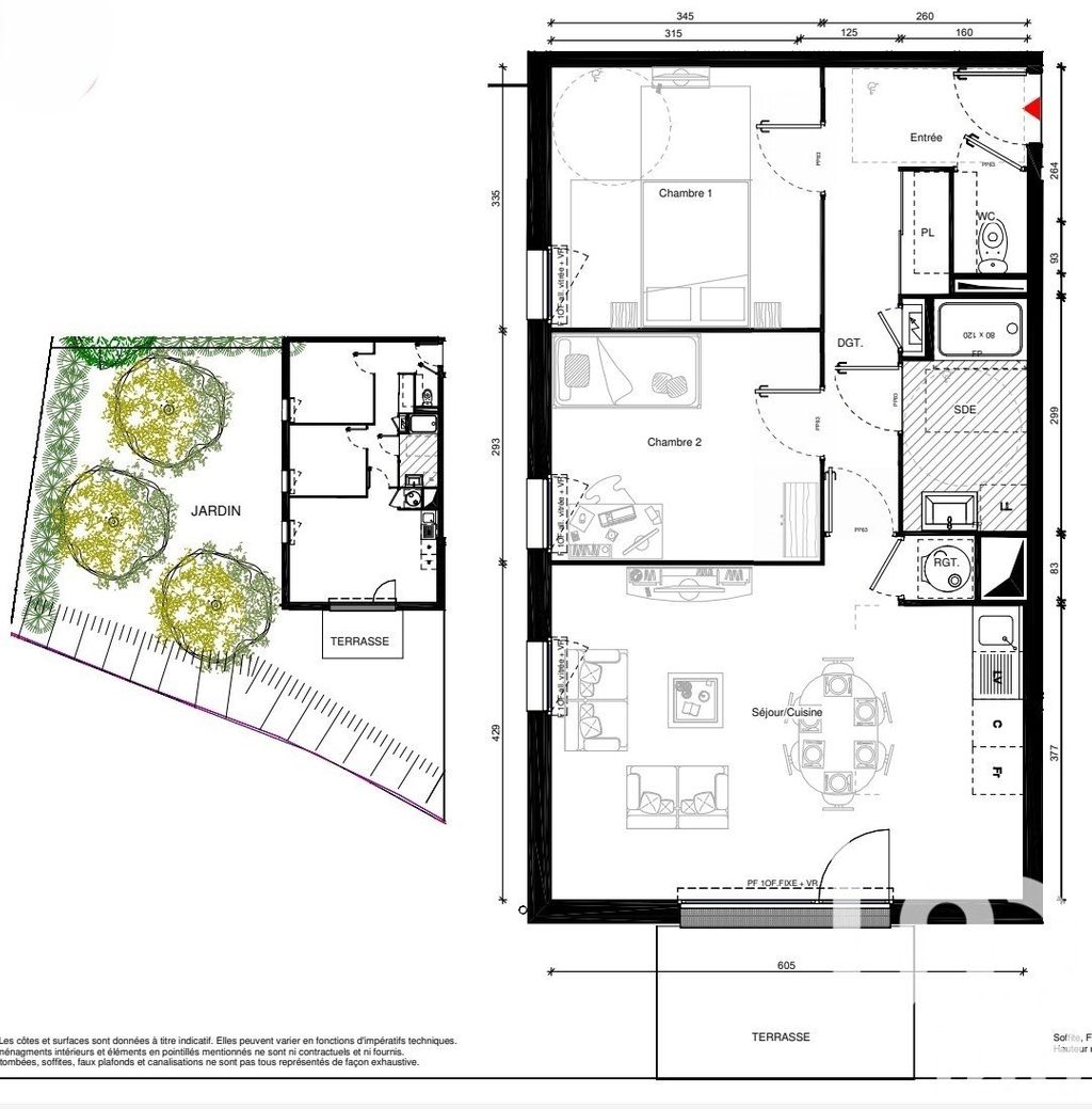 Achat appartement à vendre 3 pièces 62 m² - Chartres-de-Bretagne