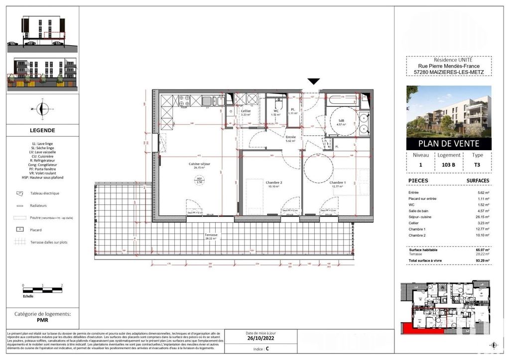Achat appartement à vendre 3 pièces 65 m² - Maizières-lès-Metz