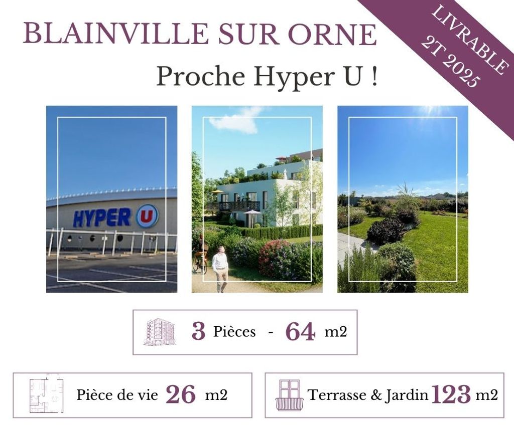 Achat appartement à vendre 3 pièces 64 m² - Blainville-sur-Orne