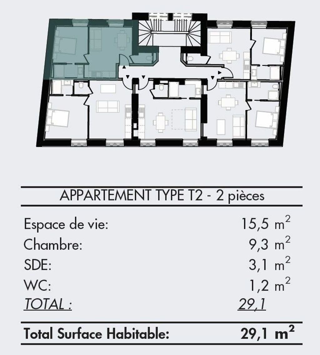 Achat appartement 2 pièce(s) Oullins