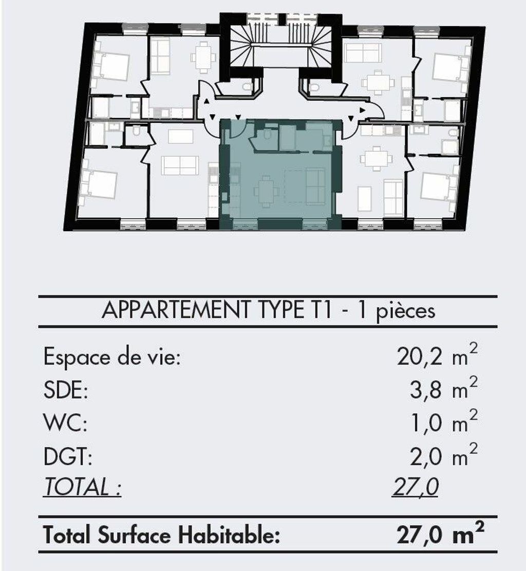 Achat appartement 1 pièce(s) Oullins
