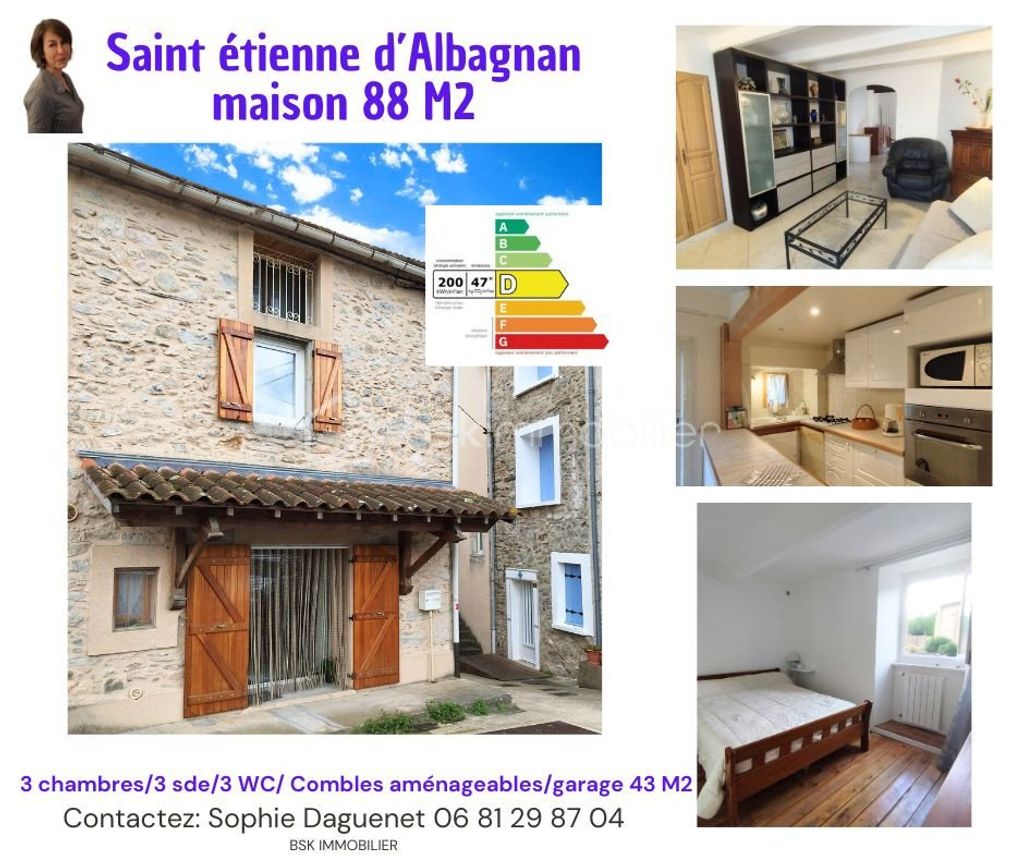 Achat maison à vendre 3 chambres 88 m² - Saint-Étienne-d'Albagnan