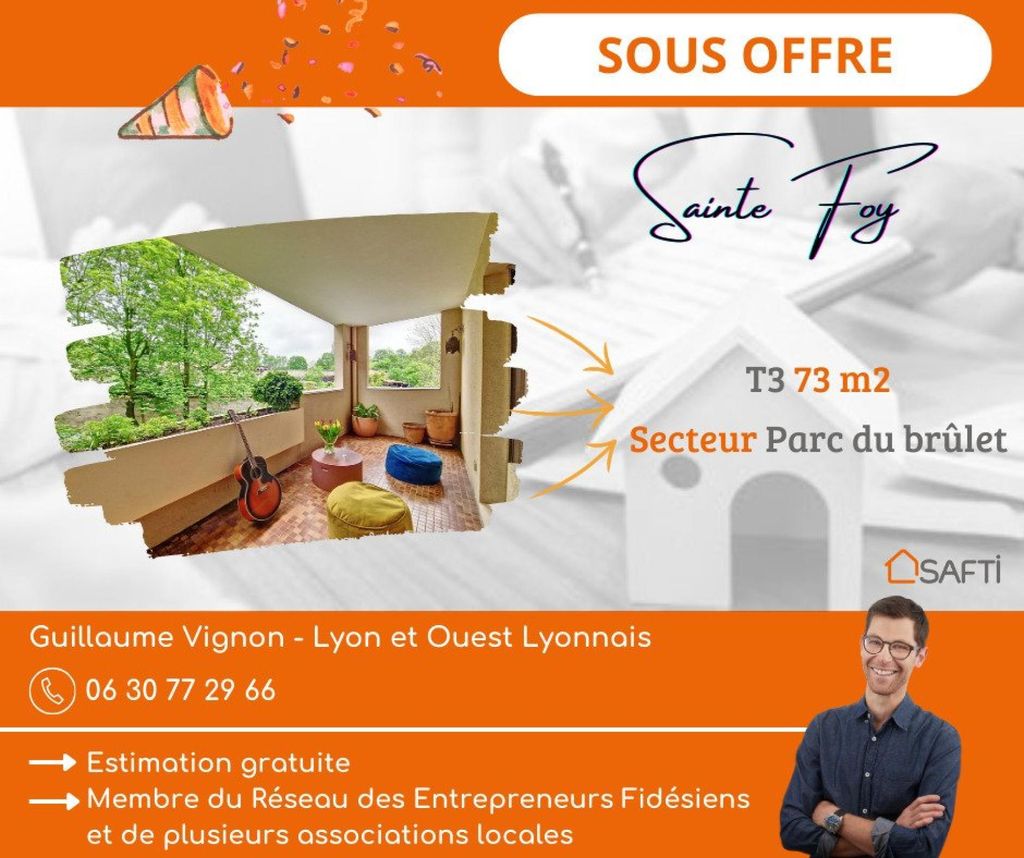 Achat appartement à vendre 3 pièces 74 m² - Sainte-Foy-lès-Lyon