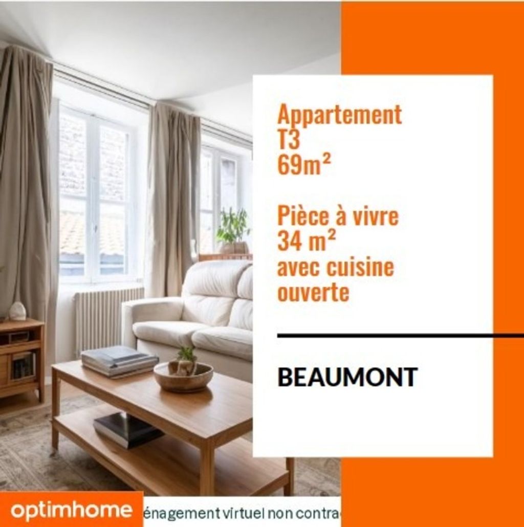 Achat appartement à vendre 3 pièces 69 m² - Beaumont