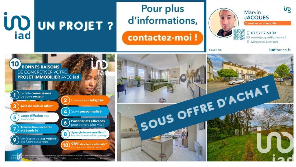 Achat appartement à vendre 5 pièces 100 m² - Yutz