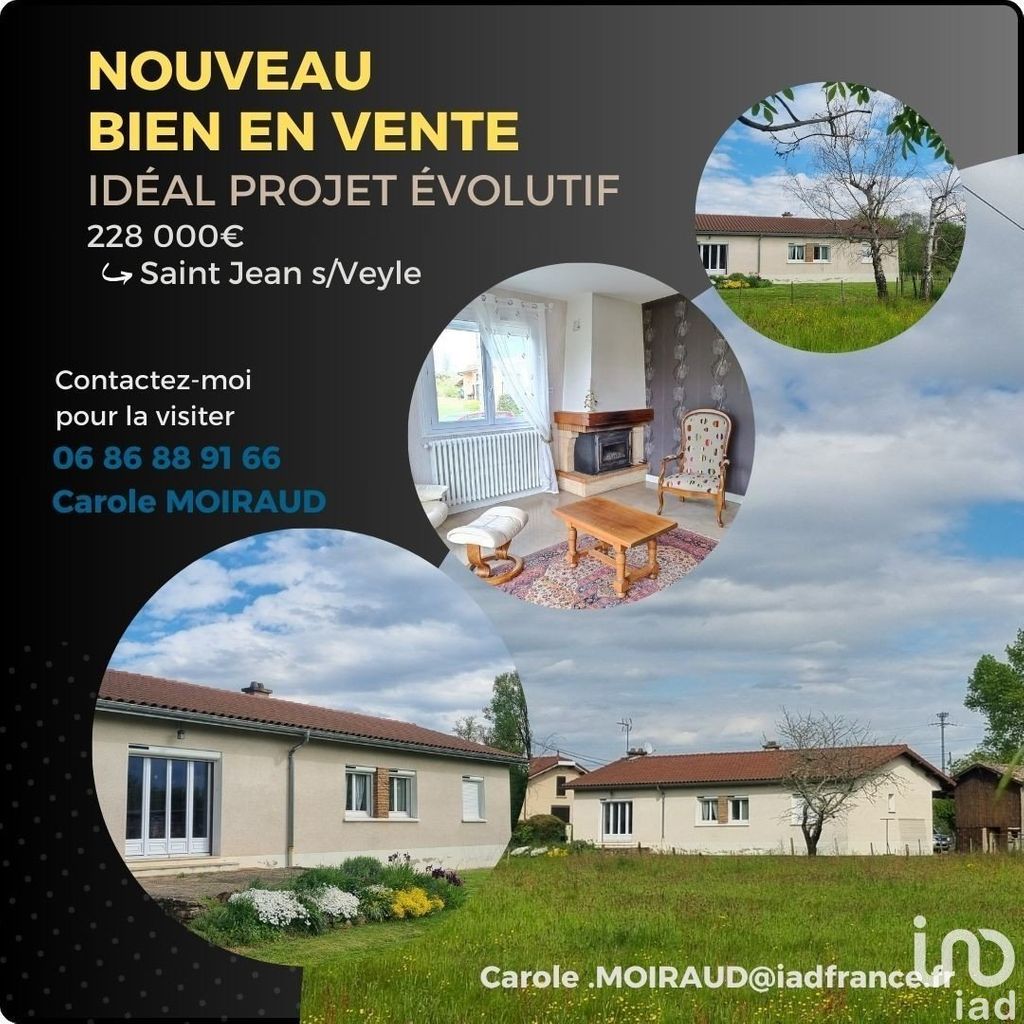 Achat maison à vendre 3 chambres 90 m² - Saint-Jean-sur-Veyle