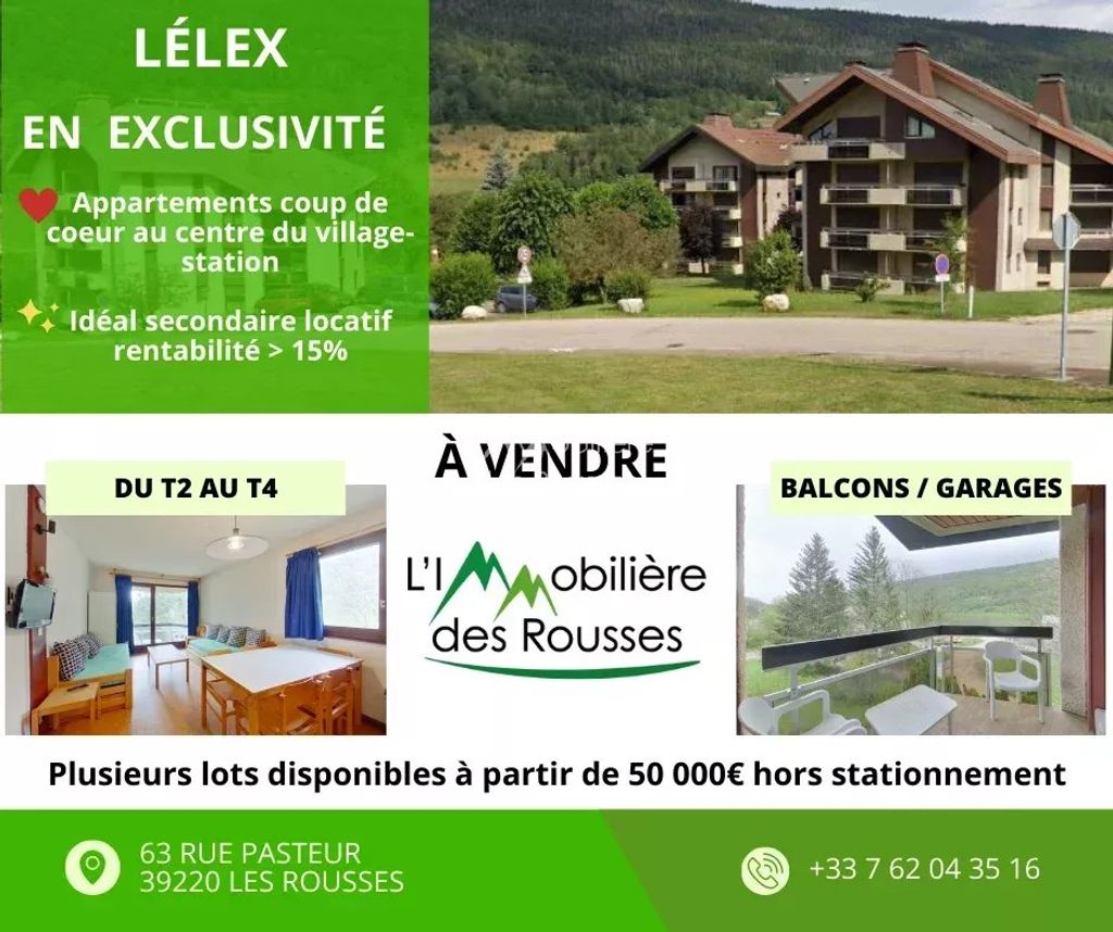 Achat appartement à vendre 3 pièces 32 m² - Lélex