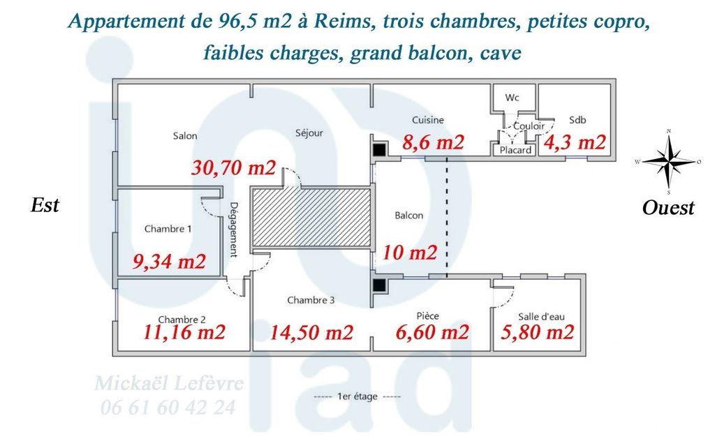 Achat appartement 6 pièce(s) Reims