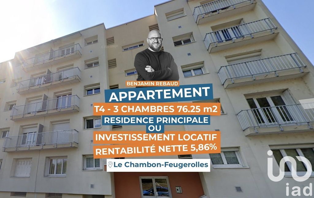 Achat appartement à vendre 4 pièces 76 m² - Le Chambon-Feugerolles