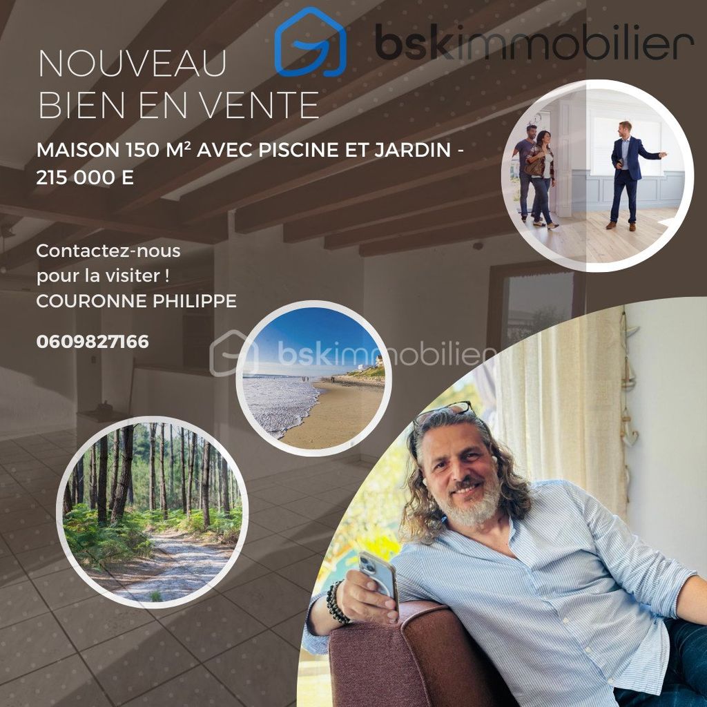 Achat maison à vendre 3 chambres 150 m² - Mimizan