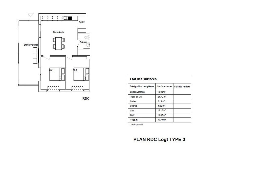 Achat appartement à vendre 3 pièces 69 m² - Le Porge