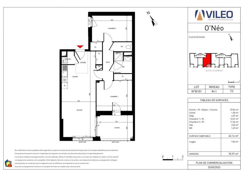 Achat appartement à vendre 3 pièces 63 m² - Challans