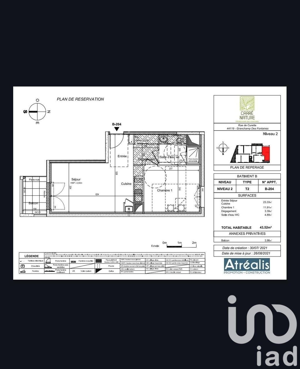 Achat appartement 2 pièce(s) Grandchamp-des-Fontaines