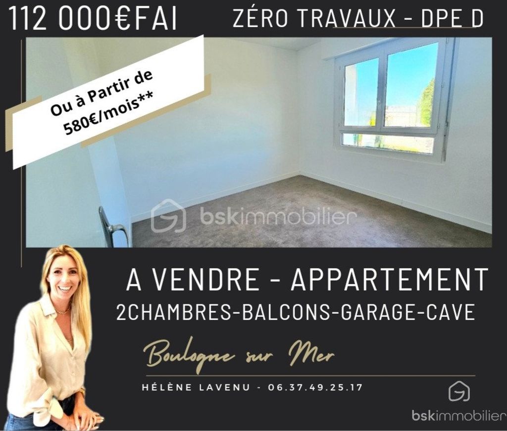 Achat appartement à vendre 3 pièces 55 m² - Boulogne-sur-Mer