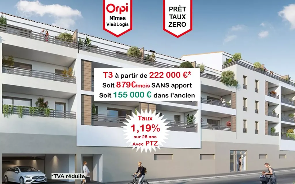 Achat appartement à vendre 3 pièces 70 m² - Nîmes