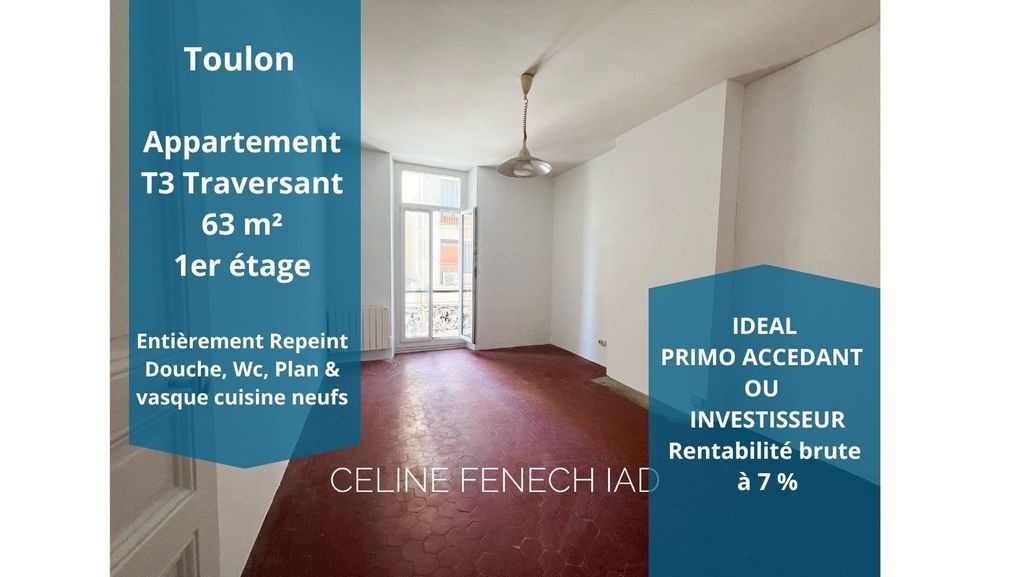 Achat appartement à vendre 3 pièces 65 m² - Toulon