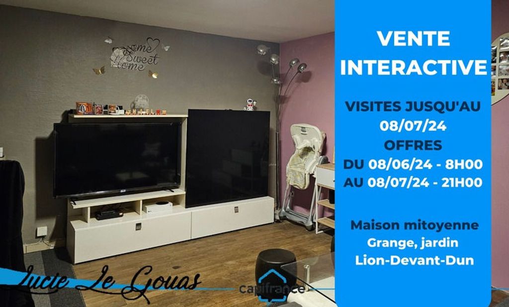 Achat maison à vendre 2 chambres 99 m² - Lion-devant-Dun