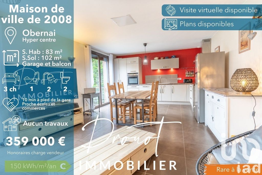 Achat maison à vendre 3 chambres 83 m² - Obernai