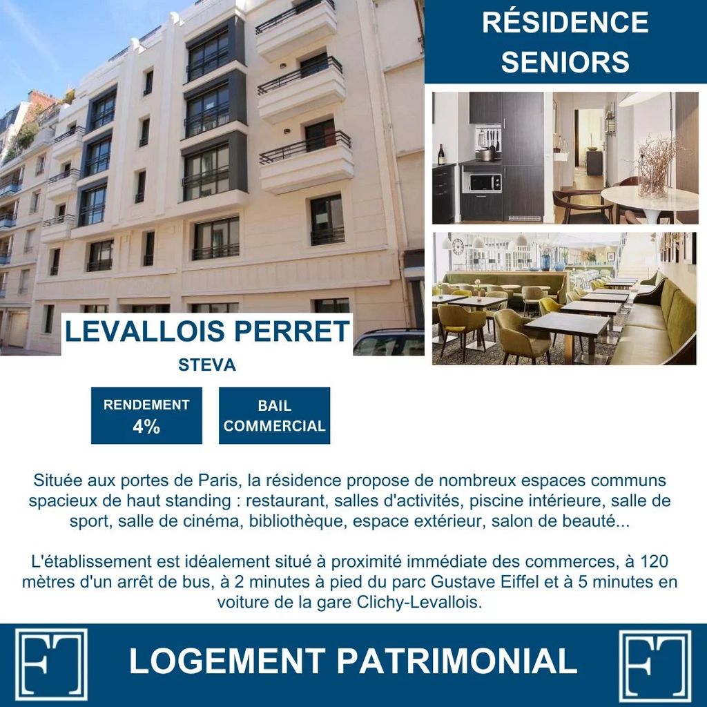 Achat studio à vendre 34 m² - Levallois-Perret