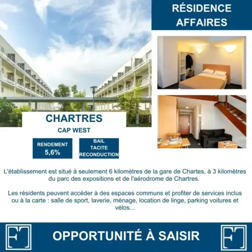 Achat studio à vendre 27 m² - Chartres