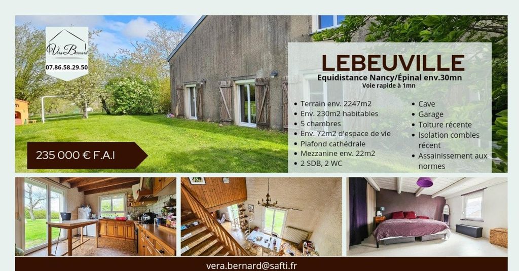 Achat maison à vendre 5 chambres 230 m² - Lebeuville