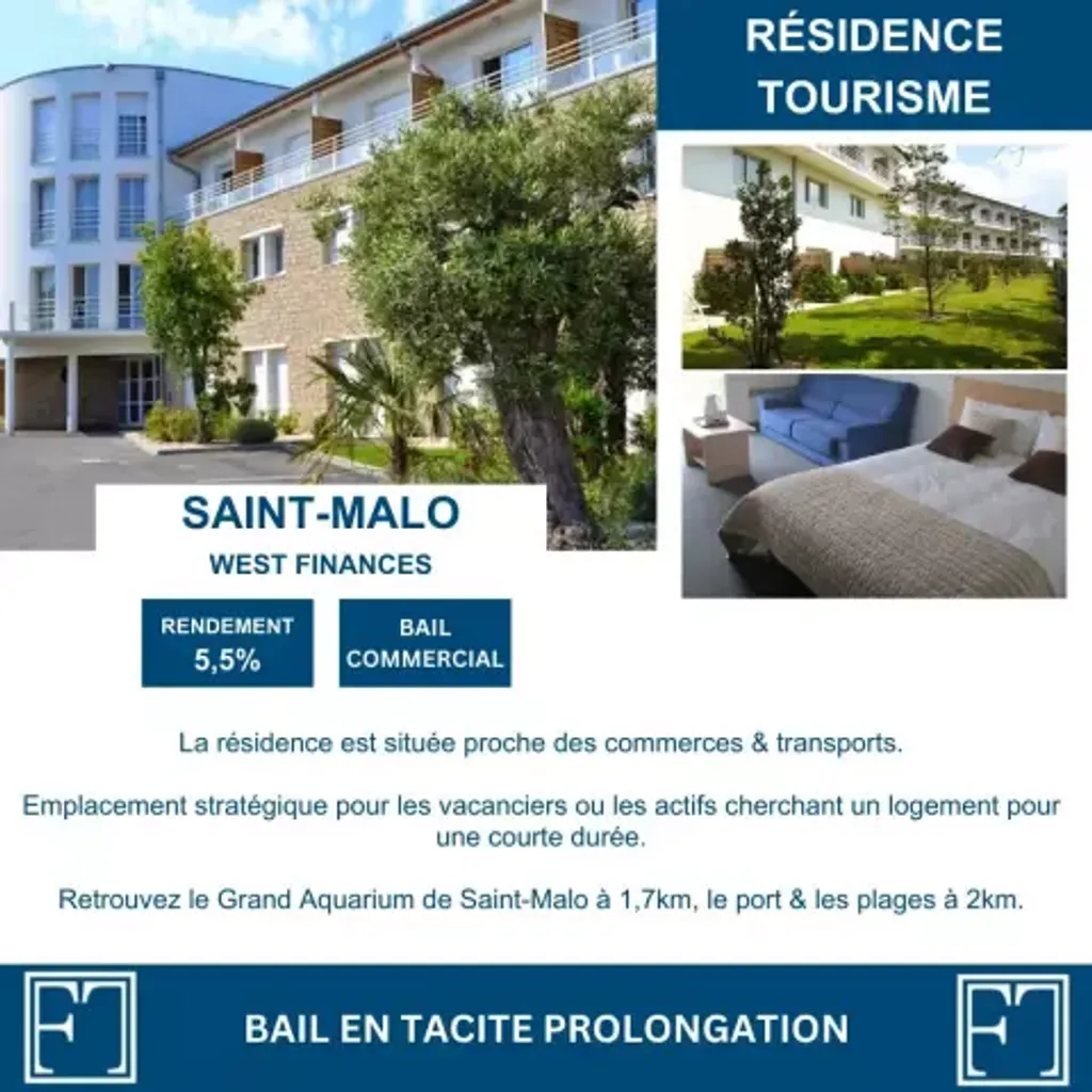 Achat studio à vendre 27 m² - Saint-Malo