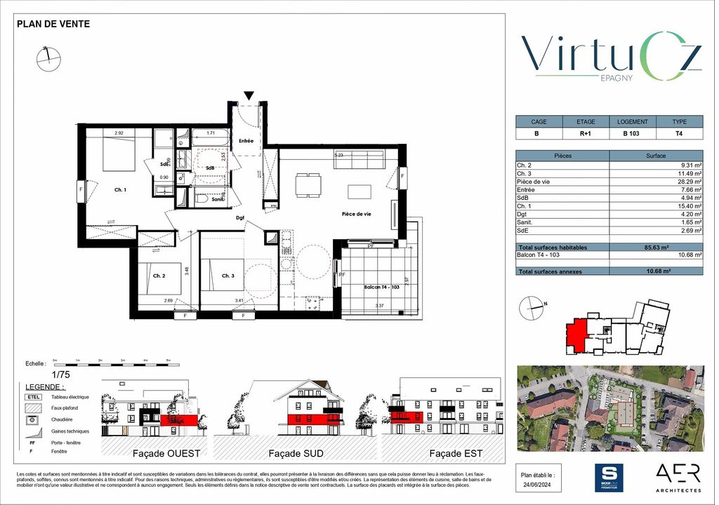 Achat appartement 4 pièce(s) Lovagny