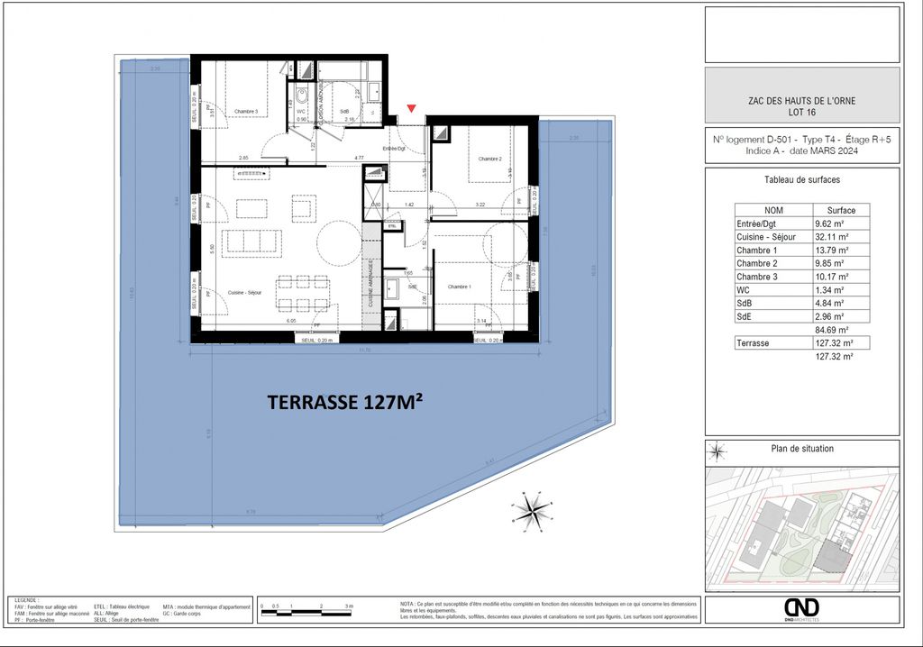 Achat appartement à vendre 4 pièces 85 m² - Fleury-sur-Orne