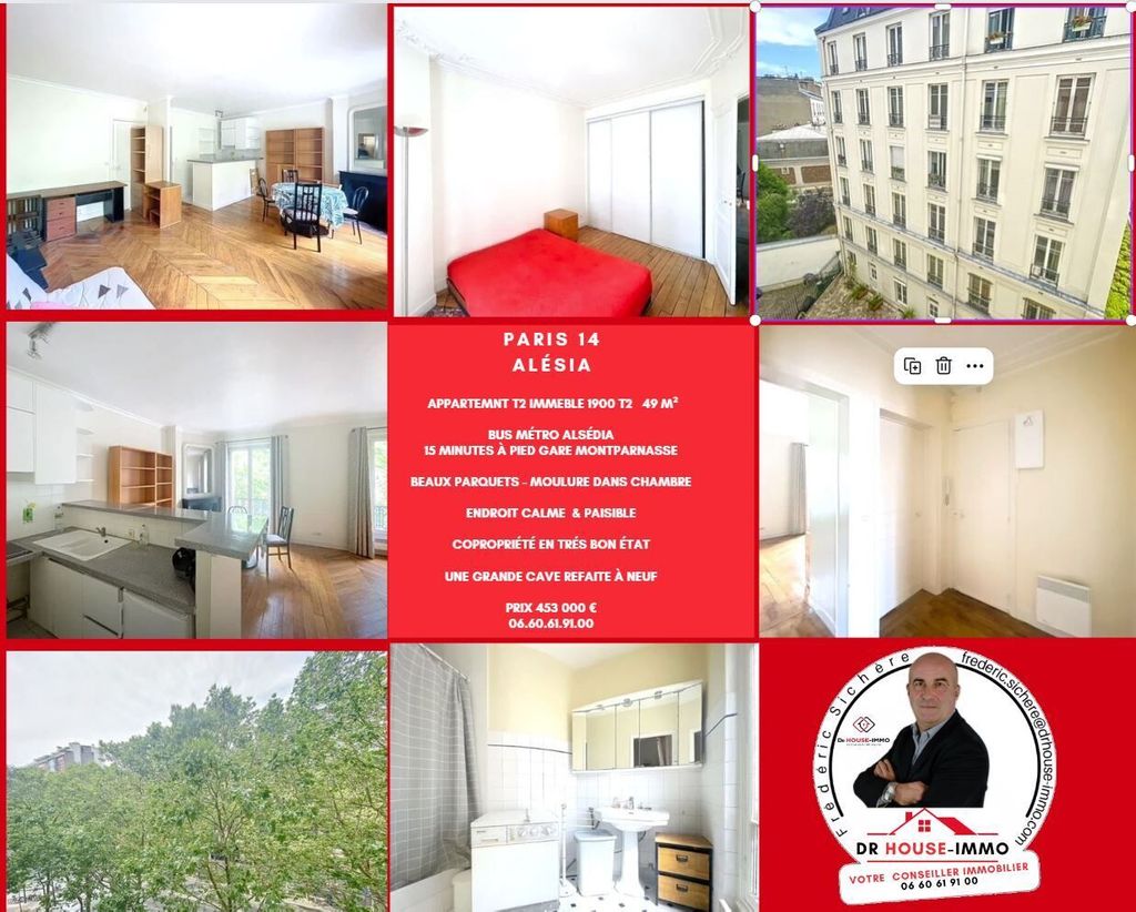 Achat appartement à vendre 2 pièces 49 m² - Paris 14ème arrondissement