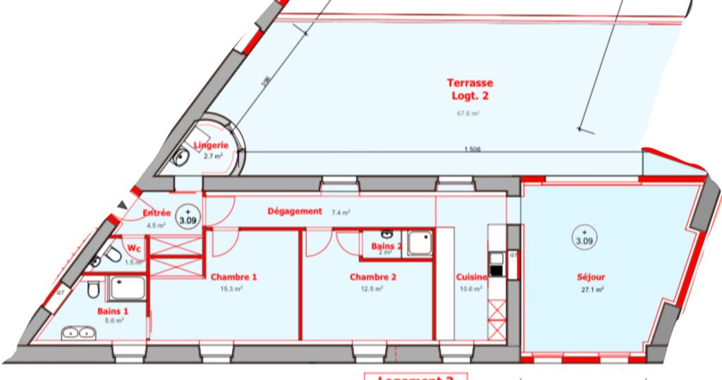 Achat appartement à vendre 3 pièces 105 m² - Pontarlier