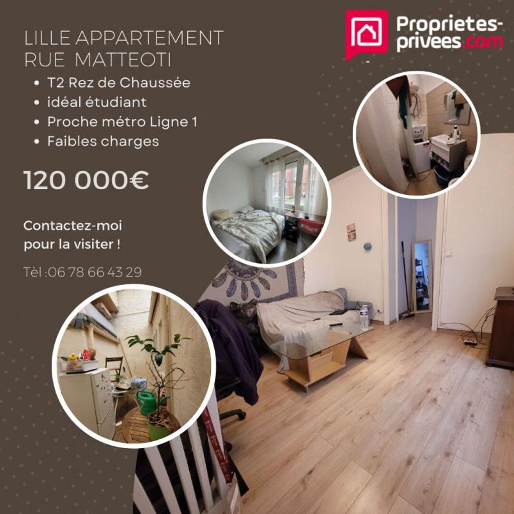 Achat appartement à vendre 2 pièces 34 m² - Lille