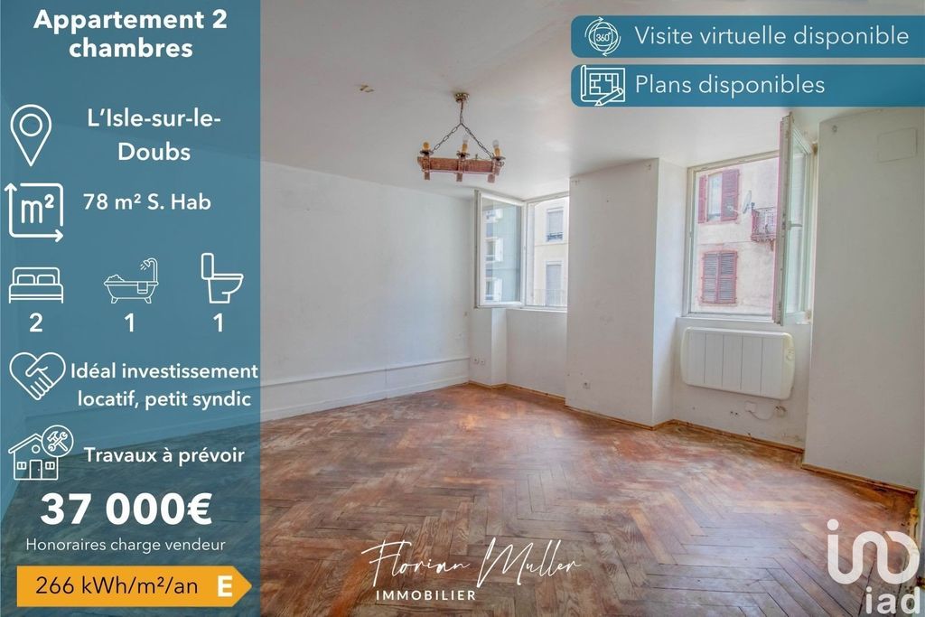 Achat appartement à vendre 3 pièces 79 m² - L'Isle-sur-le-Doubs