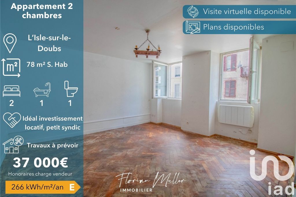 Achat appartement à vendre 3 pièces 78 m² - L'Isle-sur-le-Doubs