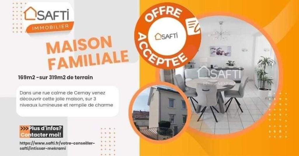 Achat maison à vendre 4 chambres 169 m² - Cernay