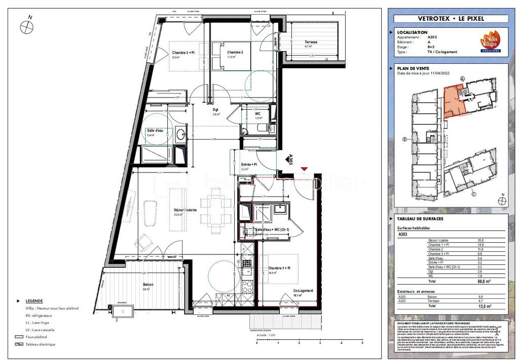 Achat appartement à vendre 4 pièces 89 m² - Chambéry