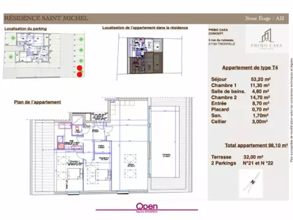 Achat appartement à vendre 4 pièces 98 m² - Angevillers