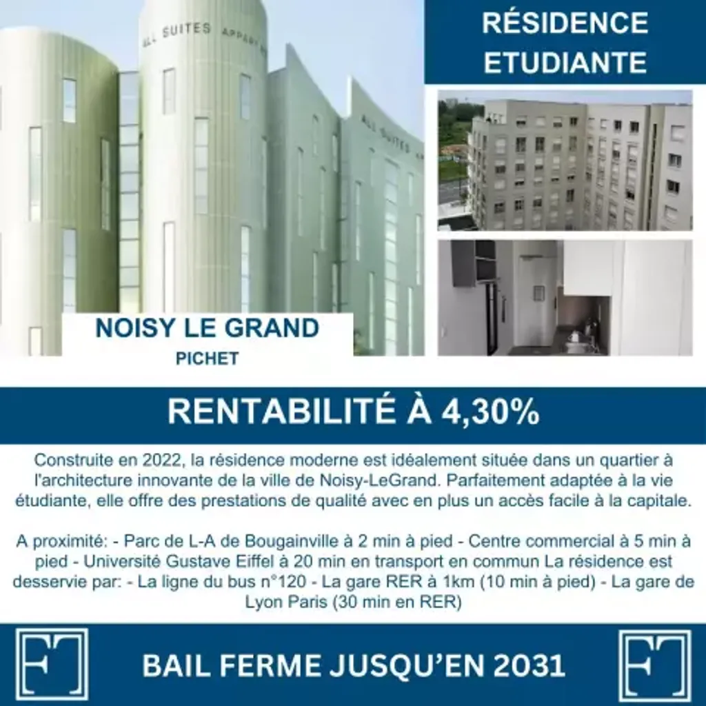 Achat studio à vendre 17 m² - Noisy-le-Grand