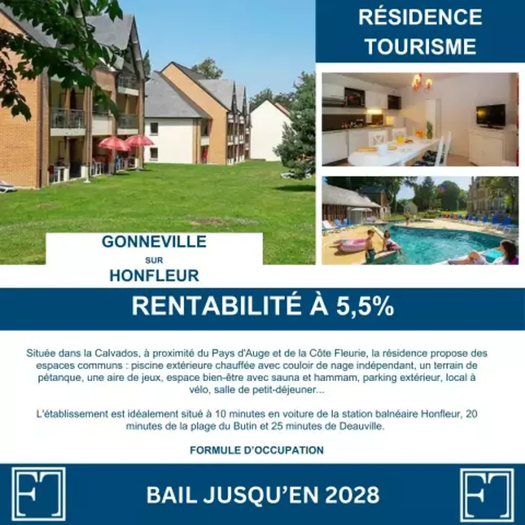 Achat appartement à vendre 2 pièces 34 m² - Gonneville-sur-Honfleur