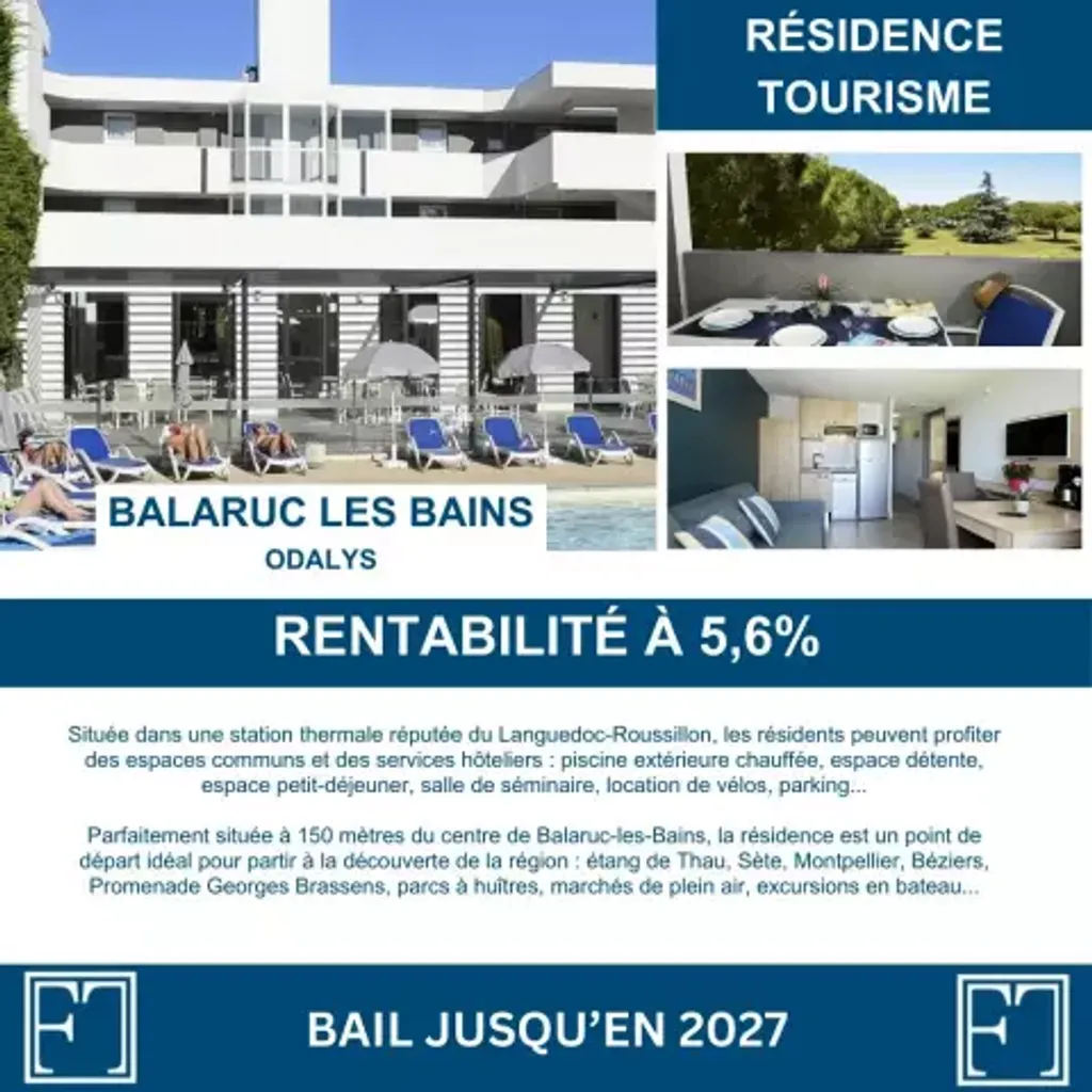 Achat studio à vendre 20 m² - Balaruc-les-Bains