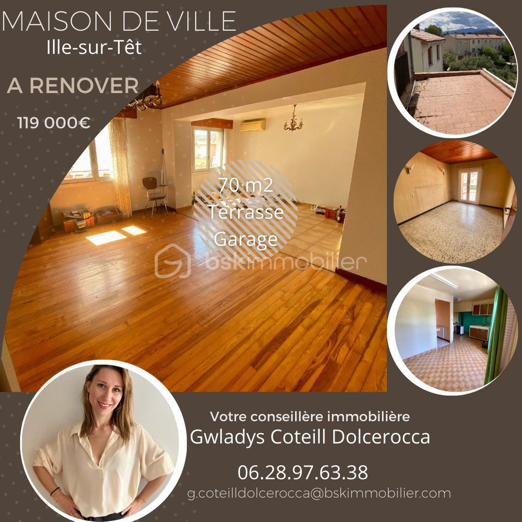 Achat maison à vendre 2 chambres 70 m² - Ille-sur-Têt