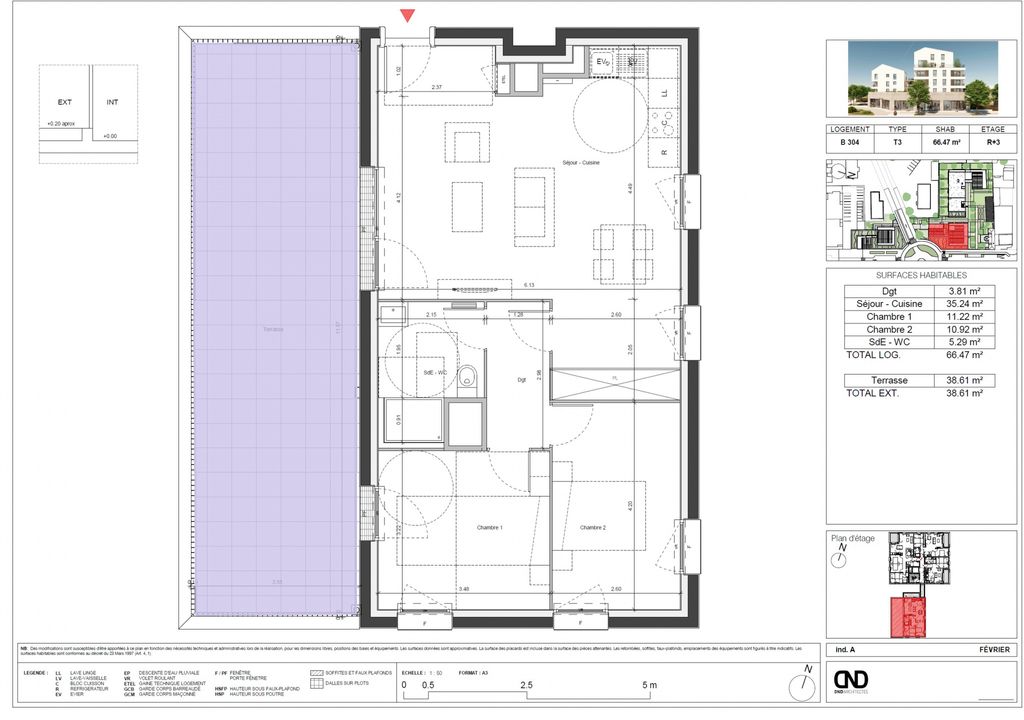 Achat appartement à vendre 3 pièces 67 m² - Ifs