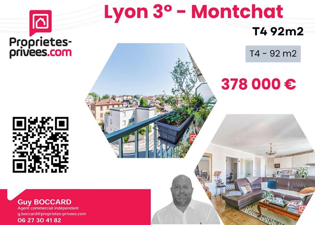 Achat appartement à vendre 4 pièces 92 m² - Lyon 3ème arrondissement