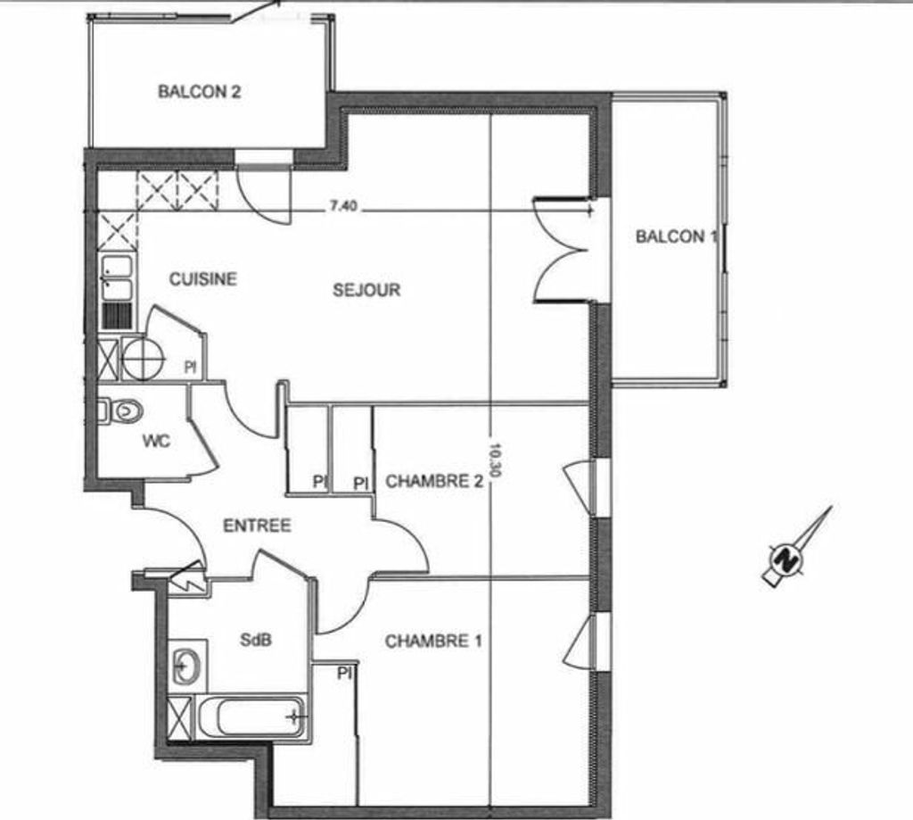 Achat appartement à vendre 3 pièces 65 m² - Saint-Laurent-de-la-Salanque