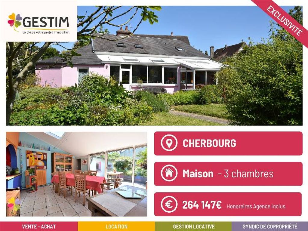 Achat maison à vendre 3 chambres 123 m² - Cherbourg-en-Cotentin