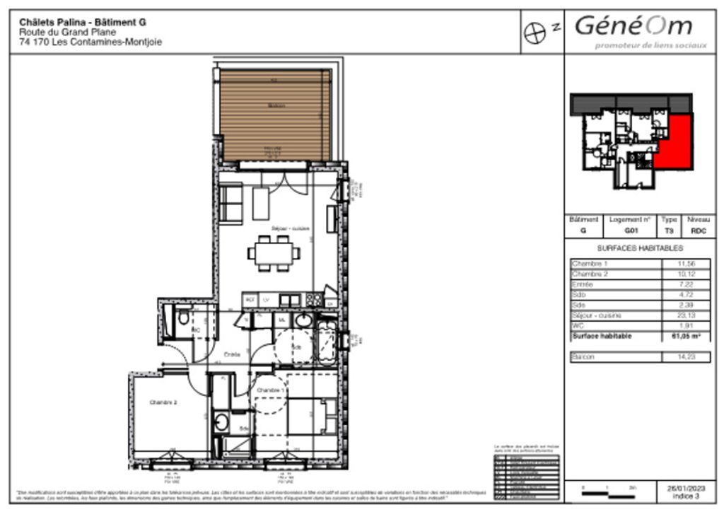 Achat appartement 3 pièce(s) Les Contamines-Montjoie