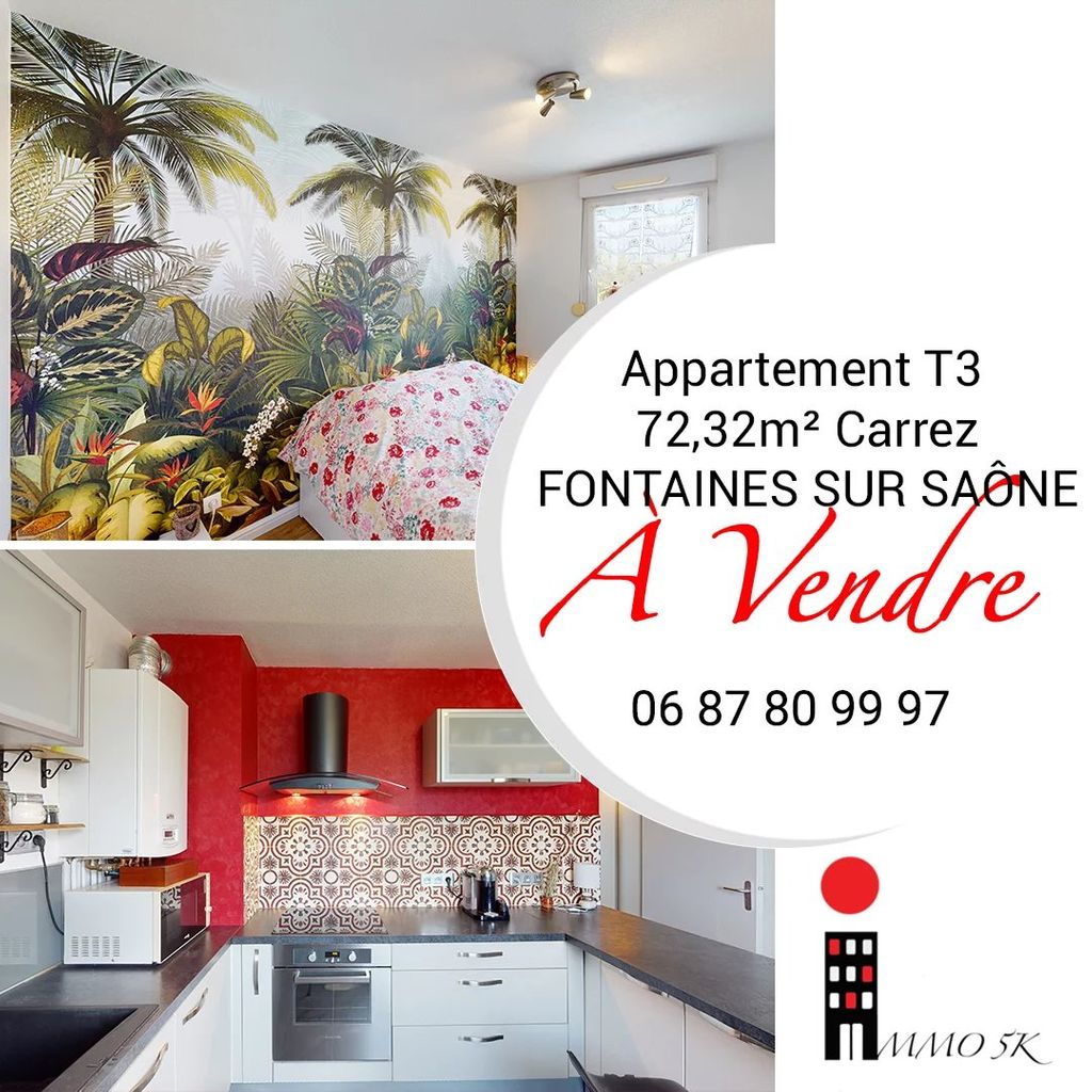 Achat appartement à vendre 3 pièces 72 m² - Fontaines-sur-Saône