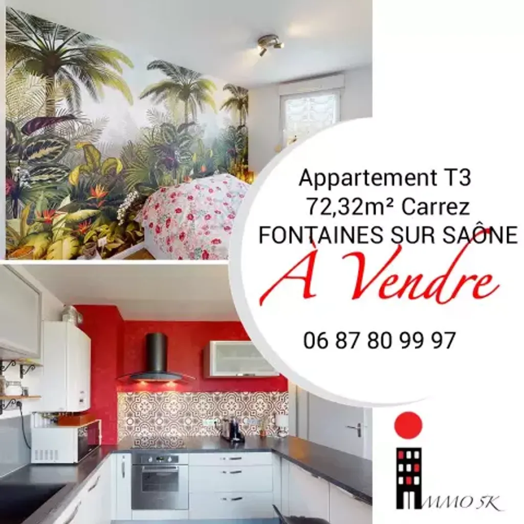 Achat appartement à vendre 3 pièces 72 m² - Fontaines-sur-Saône