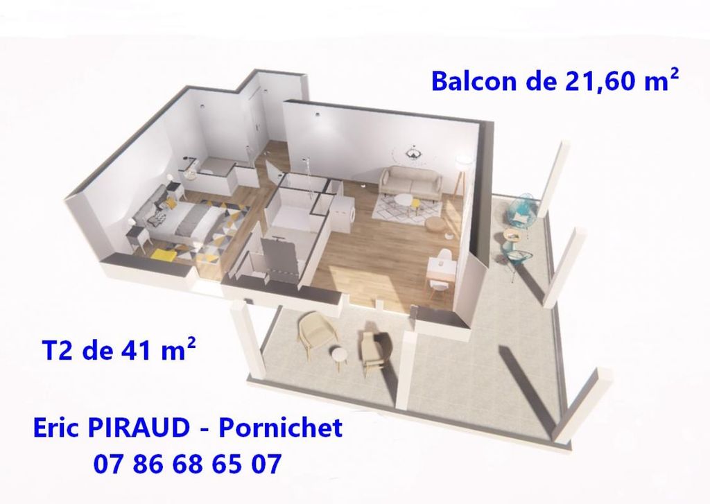 Achat appartement à vendre 2 pièces 41 m² - Pornichet