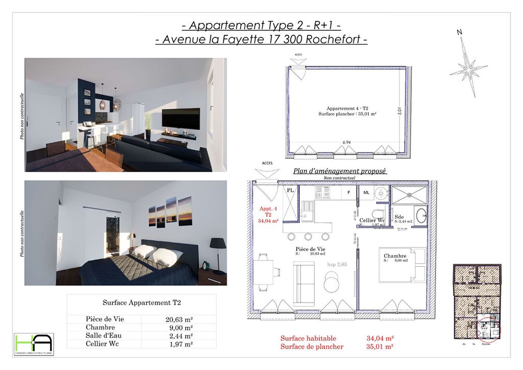 Achat appartement à vendre 2 pièces 34 m² - Rochefort